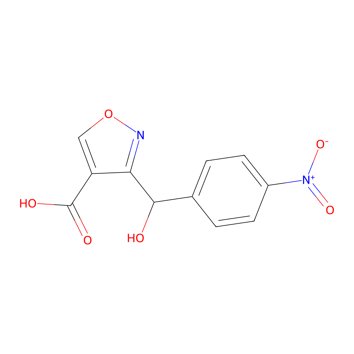 3-[Hydroxy(4-nitrophenyl)methyl]isoxazole-4-carboxylic Acid molecular structure, CAS 2006278-05-1