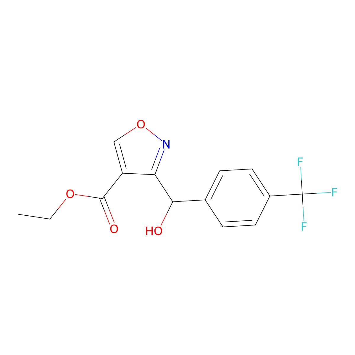 Ethyl 3-[Hydroxy[4-(trifluoromethyl)phenyl]methyl]isoxazole-4-carboxylate molecular structure, CAS 2006278-06-2