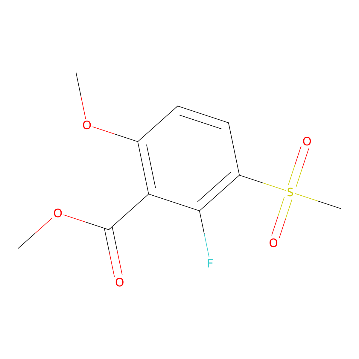 Methyl 2-Fluoro-6-methoxy-3-(methylsulfonyl)benzoate molecular structure, CAS 2006278-07-3