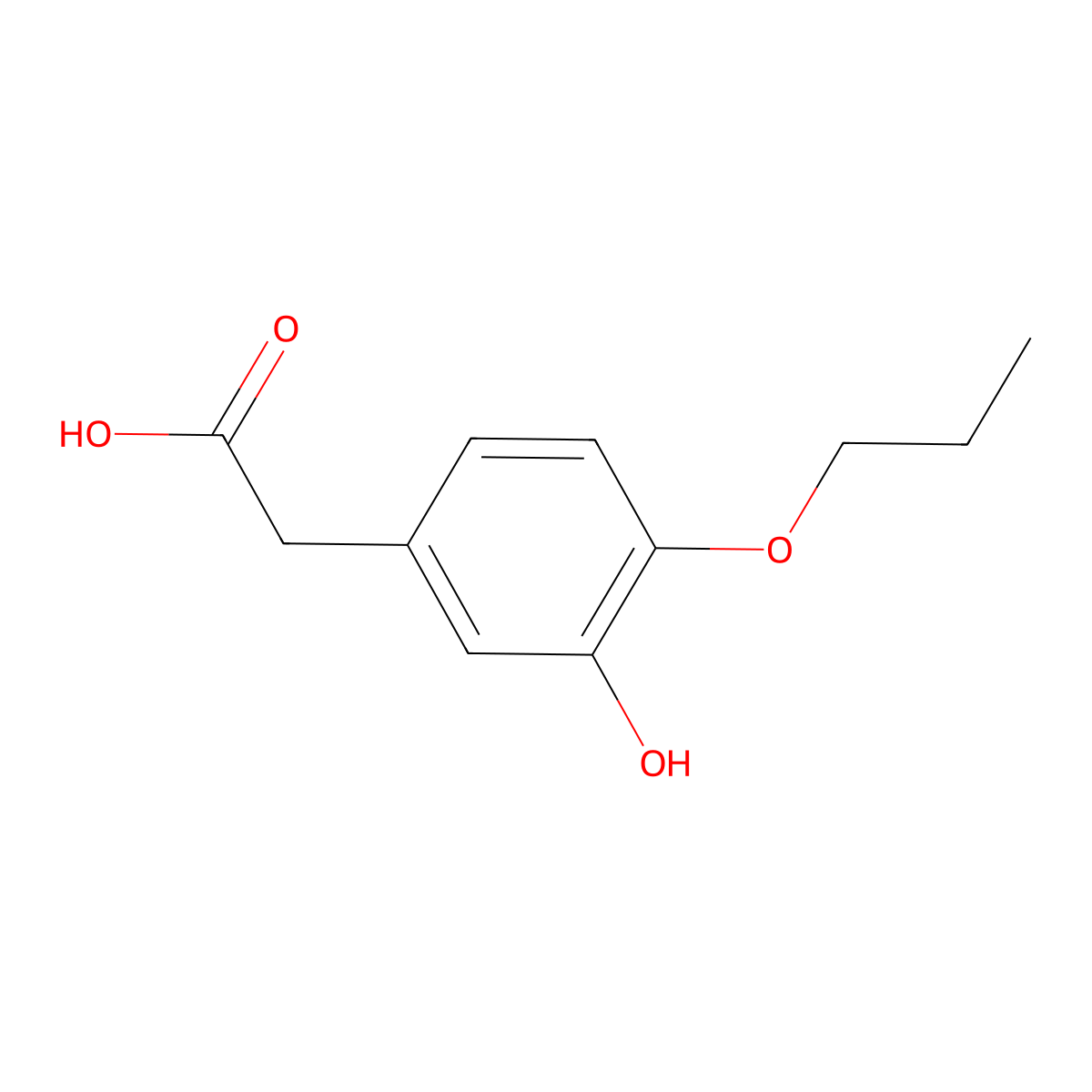 3-Hydroxy-4-propoxyphenylacetic Acid molecular structure, CAS 2006278-08-4