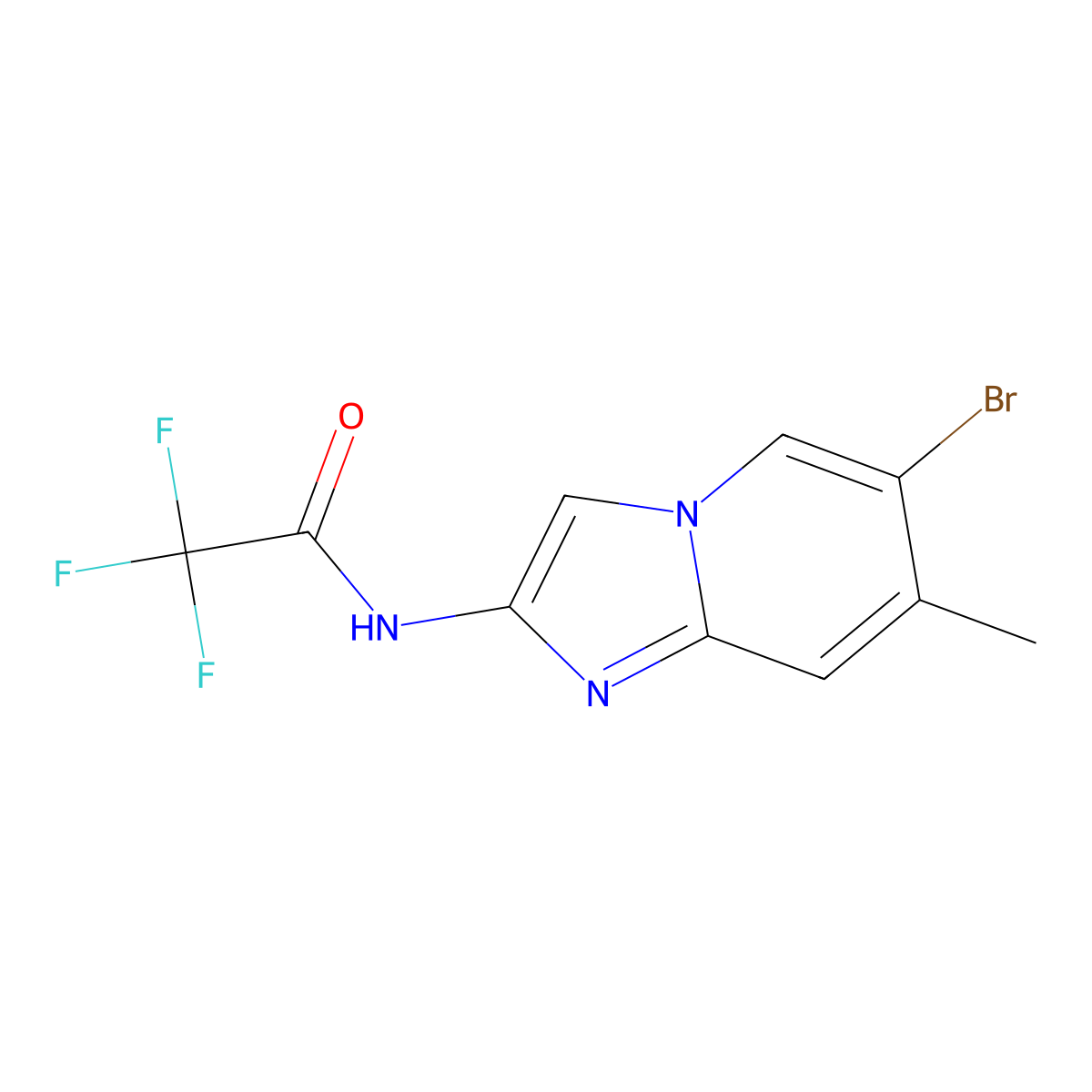 N-(6-Bromo-7-methylimidazo[1,2-a]pyridin-2-yl)-2,2,2-trifluoroacetamide molecular structure, CAS 2006278-09-5