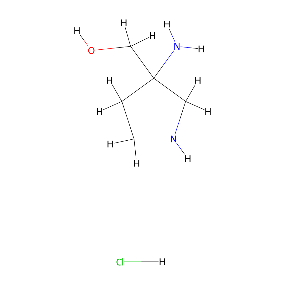 3-Amino-3-(hydroxymethyl)pyrrolidine Hydrochloride molecular structure, CAS 2006278-15-3
