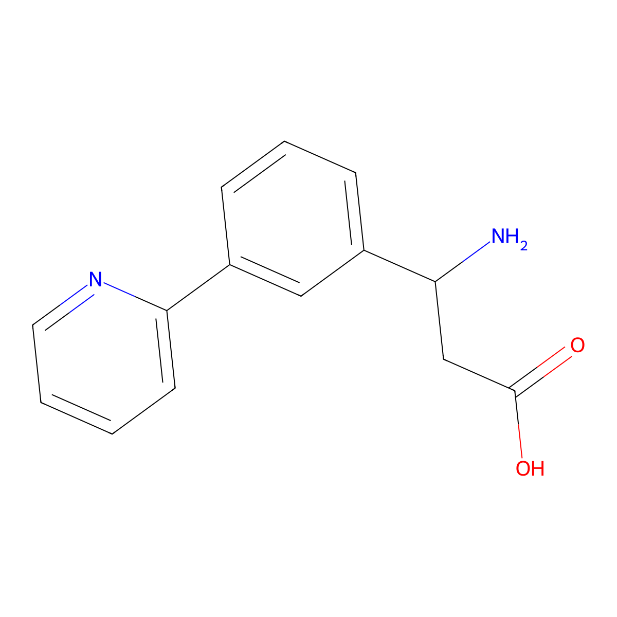3-Amino-3-[3-(2-pyridyl)phenyl]propionic Acid molecular structure, CAS 2006278-19-7