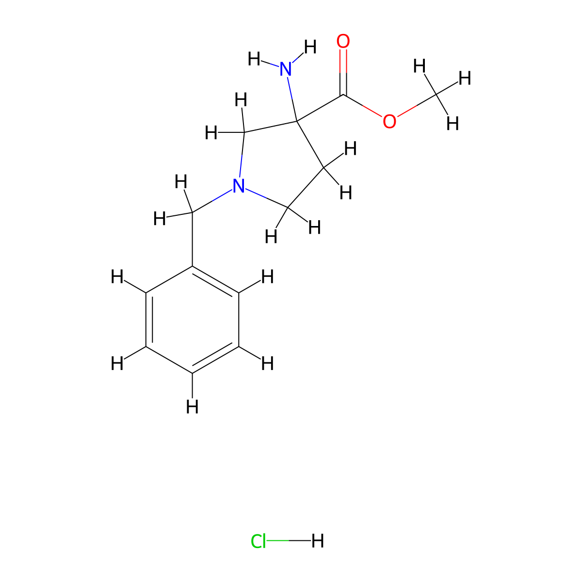 Methyl 3-Amino-1-benzylpyrrolidine-3-carboxylate Hydrochloride molecular structure, CAS 2006278-21-1