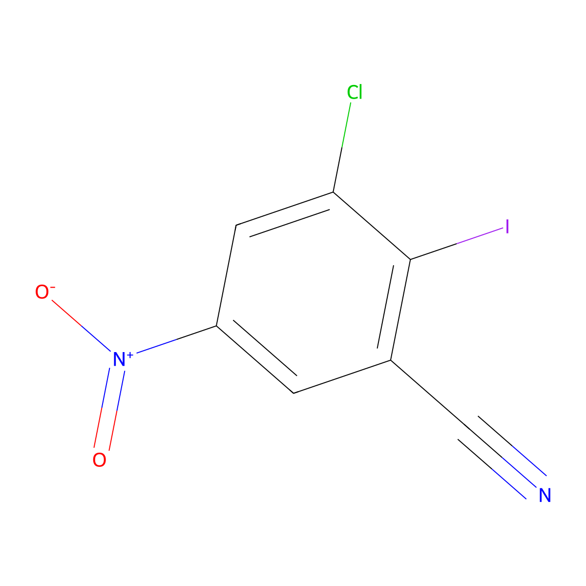 3-Chloro-2-iodo-5-nitrobenzonitrile molecular structure, CAS 2006278-22-2