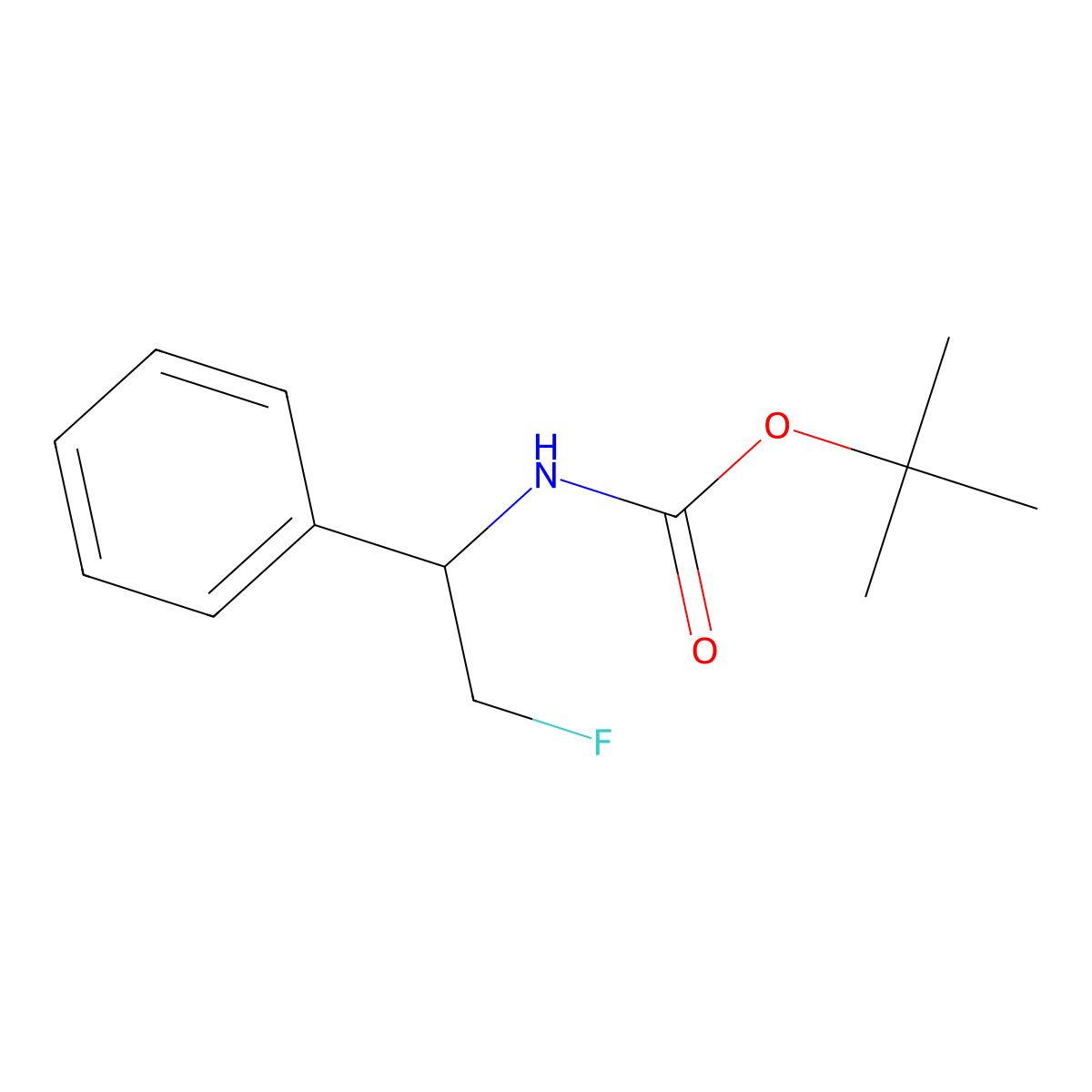 Carbamic acid, N-(2-fluoro-1-phenylethyl)-, 1,1-dimethylethyl ester molecular structure, CAS 2006278-27-7