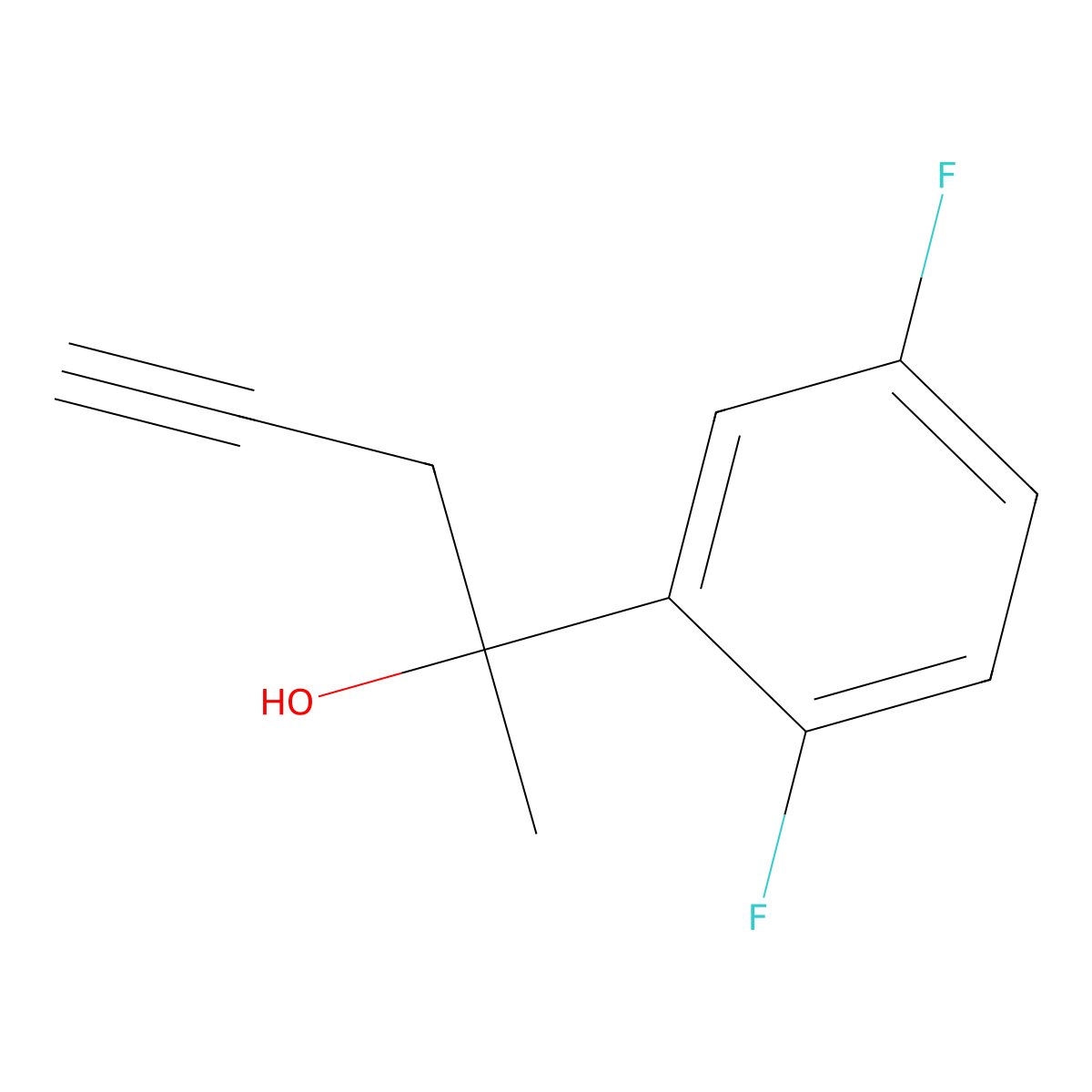2-(2,5-Difluorophenyl)-4-pentyn-2-ol molecular structure, CAS 2006278-28-8