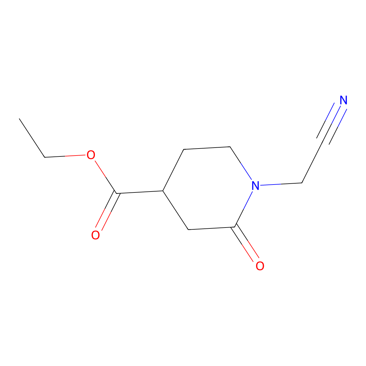 Ethyl 1-(Cyanomethyl)-2-oxopiperidine-4-carboxylate molecular structure, CAS 2006278-30-2