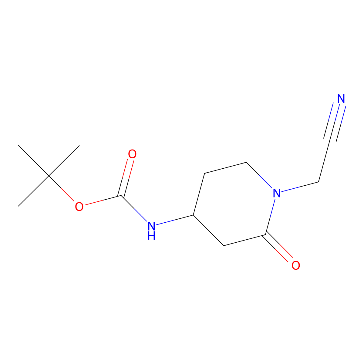 4-(Boc-amino)-1-(cyanomethyl)-2-piperidinone molecular structure, CAS 2006278-34-6