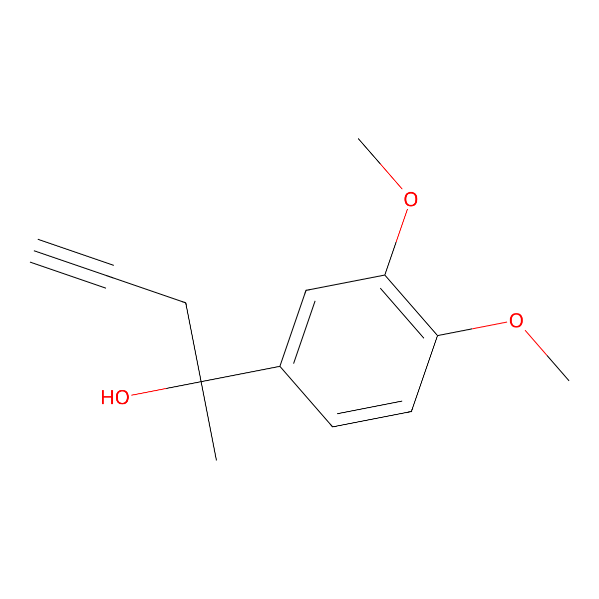 2-(3,4-Dimethoxyphenyl)-4-pentyn-2-ol molecular structure, CAS 2006278-36-8