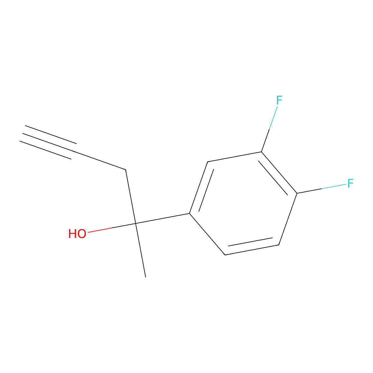 2-(3,4-Difluorophenyl)-4-pentyn-2-ol molecular structure, CAS 2006278-38-0