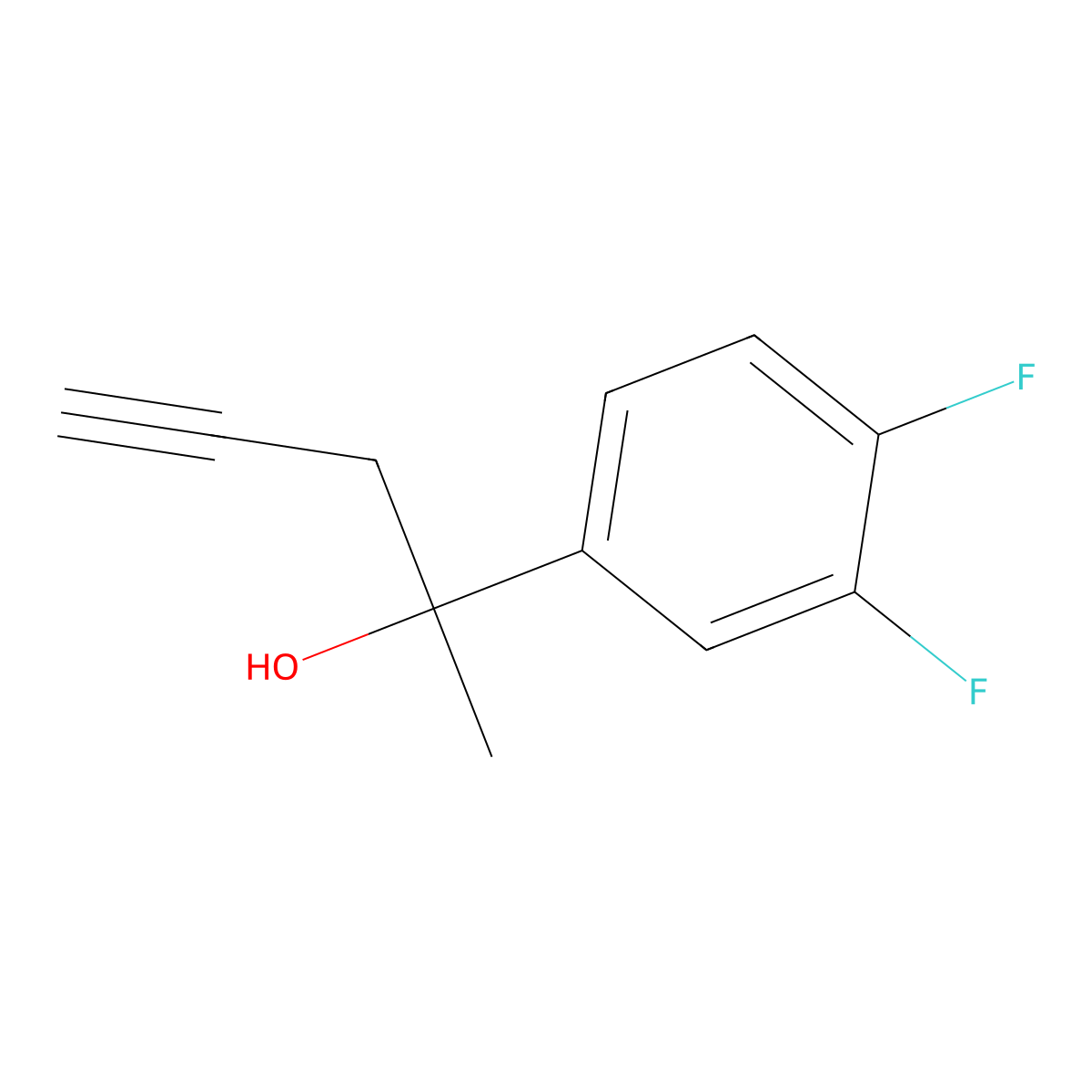 2-(3,4-Difluorophenyl)-4-pentyn-2-ol molecular structure, CAS 2006278-38-0