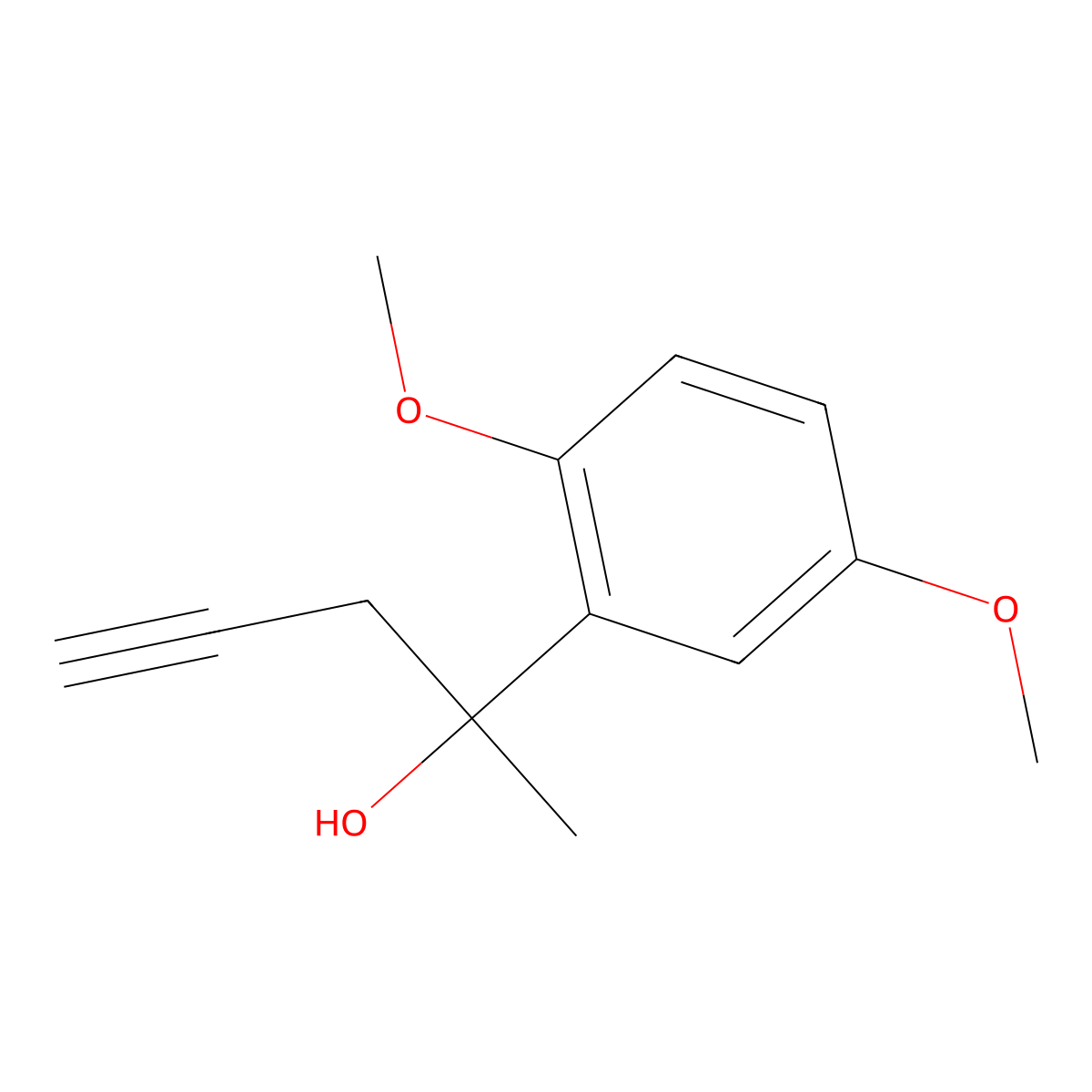 2-(2,5-Dimethoxyphenyl)-4-pentyn-2-ol molecular structure, CAS 2006278-41-5