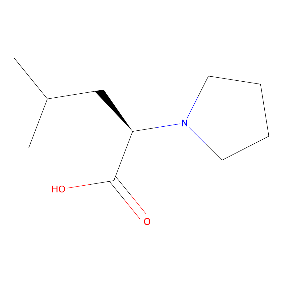 (R)-4-Methyl-2-(1-pyrrolidinyl)pentanoic Acid molecular structure, CAS 2006286-93-5