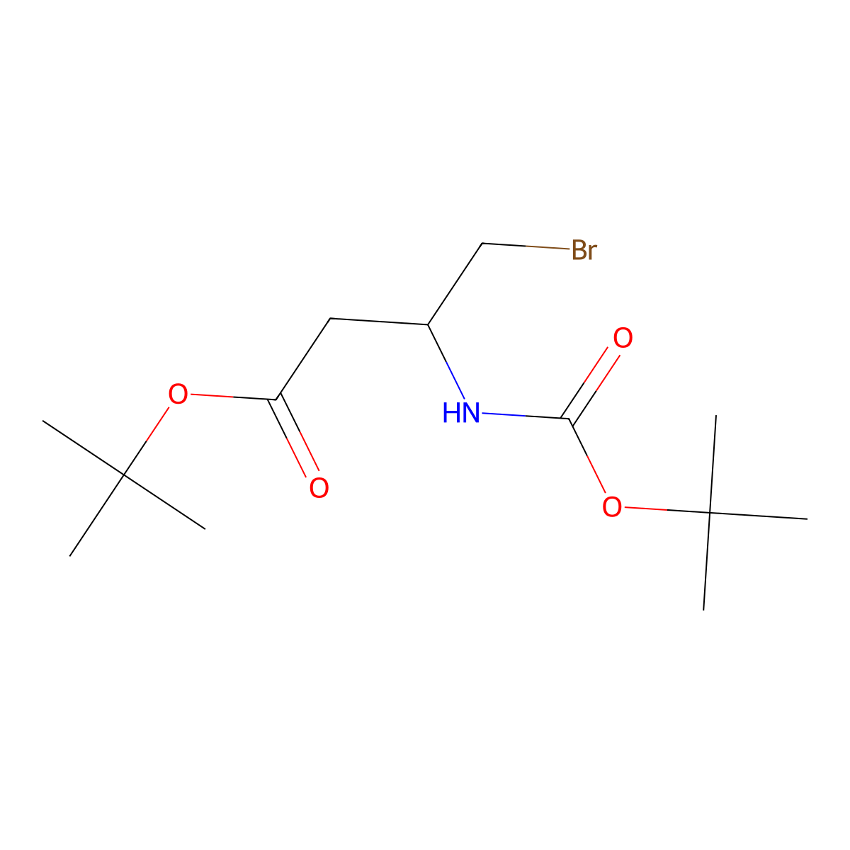 tert-Butyl (S)-3-(Boc-amino)-4-bromobutanoate molecular structure, CAS 2006286-94-6