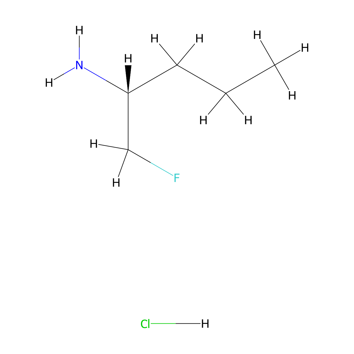 (R)-1-Fluoro-2-pentanamine Hydrochloride molecular structure, CAS 2006286-99-1