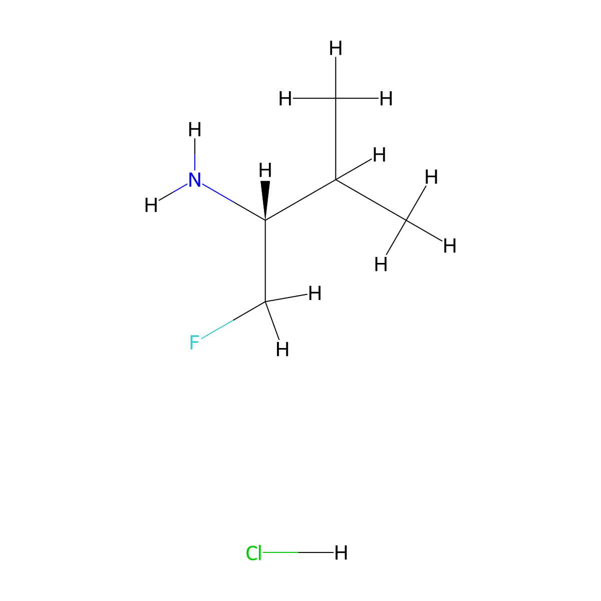 (R)-1-Fluoro-3-methyl-2-butylamine Hydrochloride molecular structure, CAS 2006287-08-5