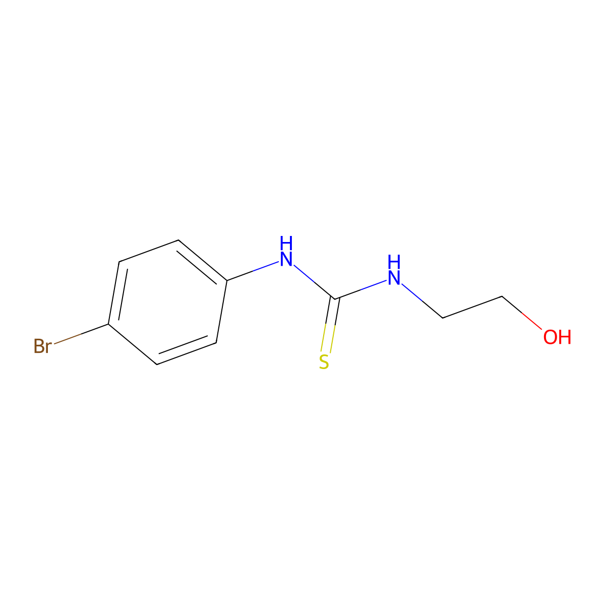 1-(4-Bromophenyl)-3-(2-hydroxyethyl)thiourea molecular structure, CAS 200629-05-6