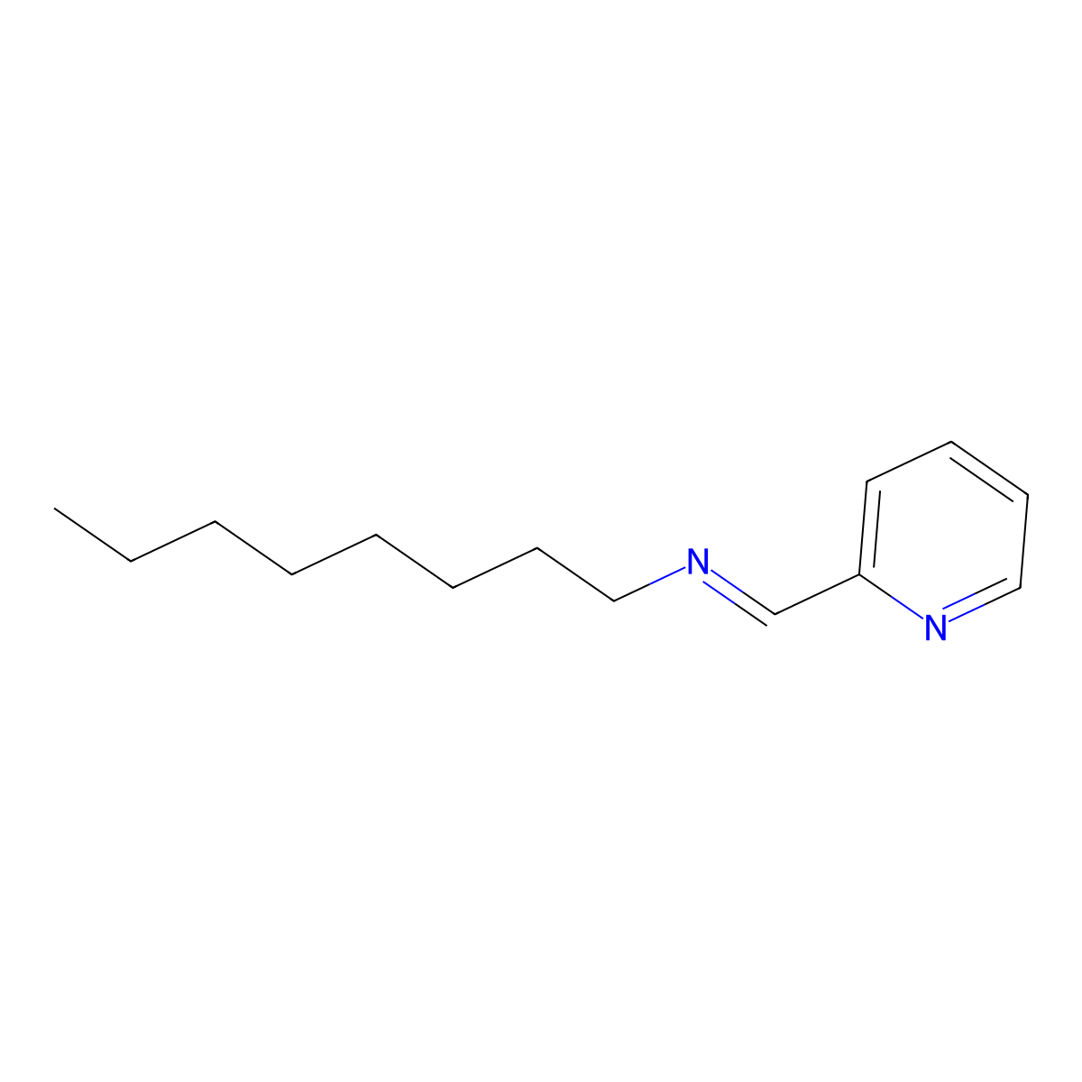 (E)-N-Octyl-1-(pyridin-2-yl)methanimine molecular structure, CAS 200629-71-6