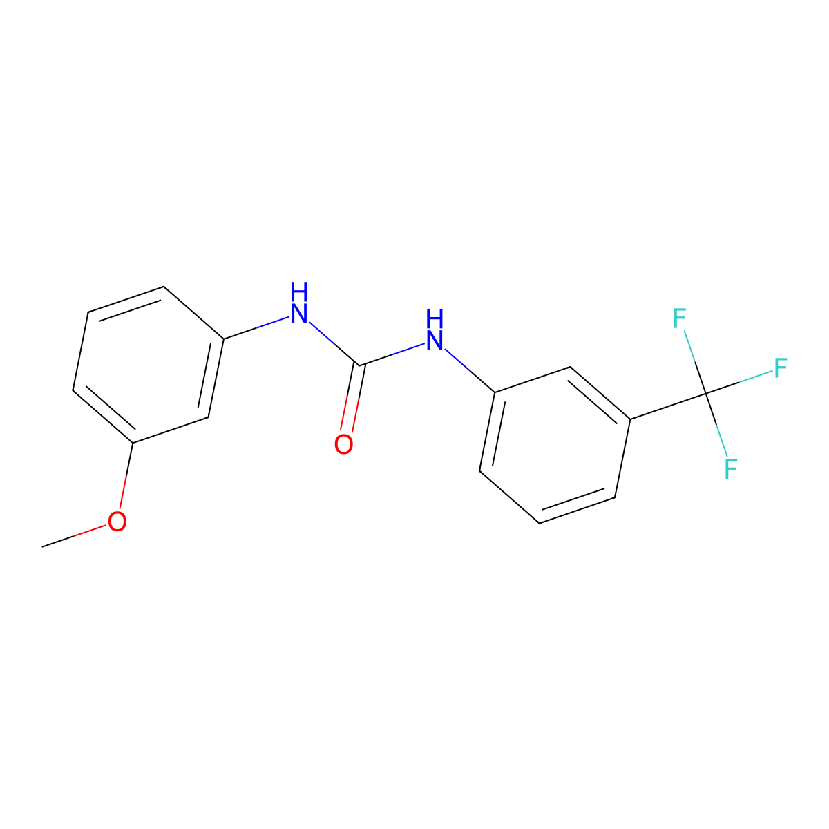 1-(3-Methoxyphenyl)-3-[3-(trifluoromethyl)phenyl]urea molecular structure, CAS 200629-82-9