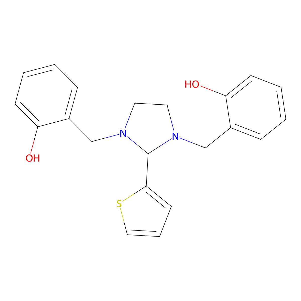 Imidazolidine, 1,3-salicyl-2-(2-thienyl)- molecular structure, CAS 20063-35-8
