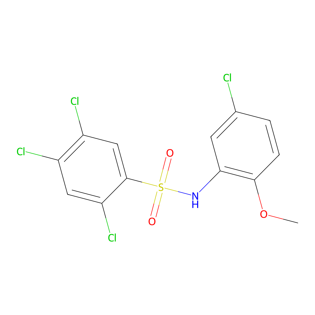 2,4,5-trichloro-N-(5-chloro-2-methoxyphenyl)benzene-1-sulfonamide molecular structure, CAS 200630-29-1
