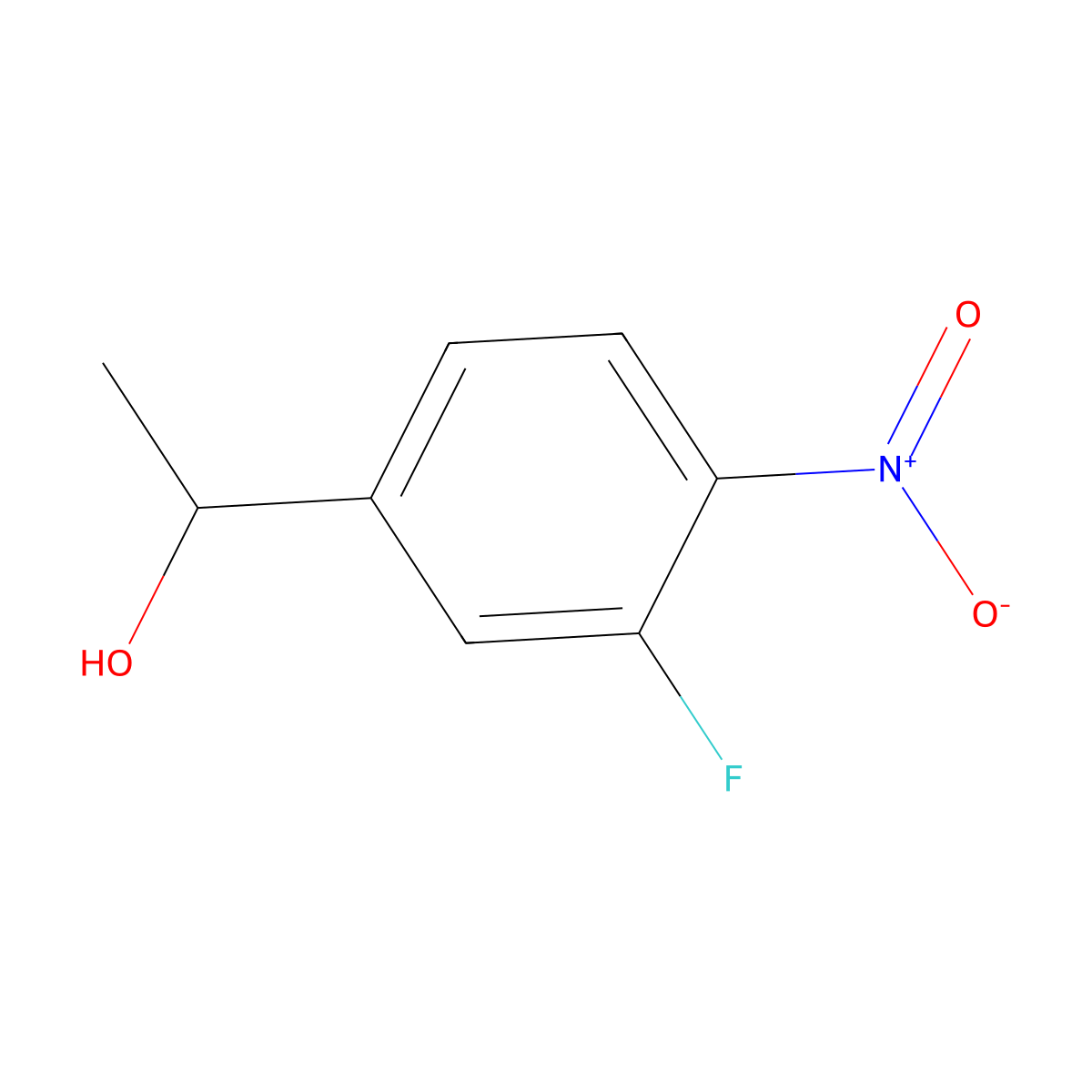 1-(3-Fluoro-4-nitrophenyl)ethanol molecular structure, CAS 2006314-49-2