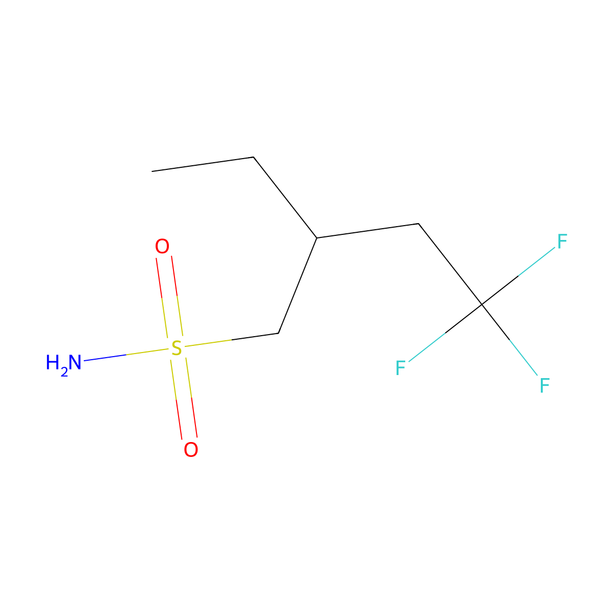 2-Ethyl-4,4,4-trifluorobutane-1-sulfonamide molecular structure, CAS 2006324-92-9