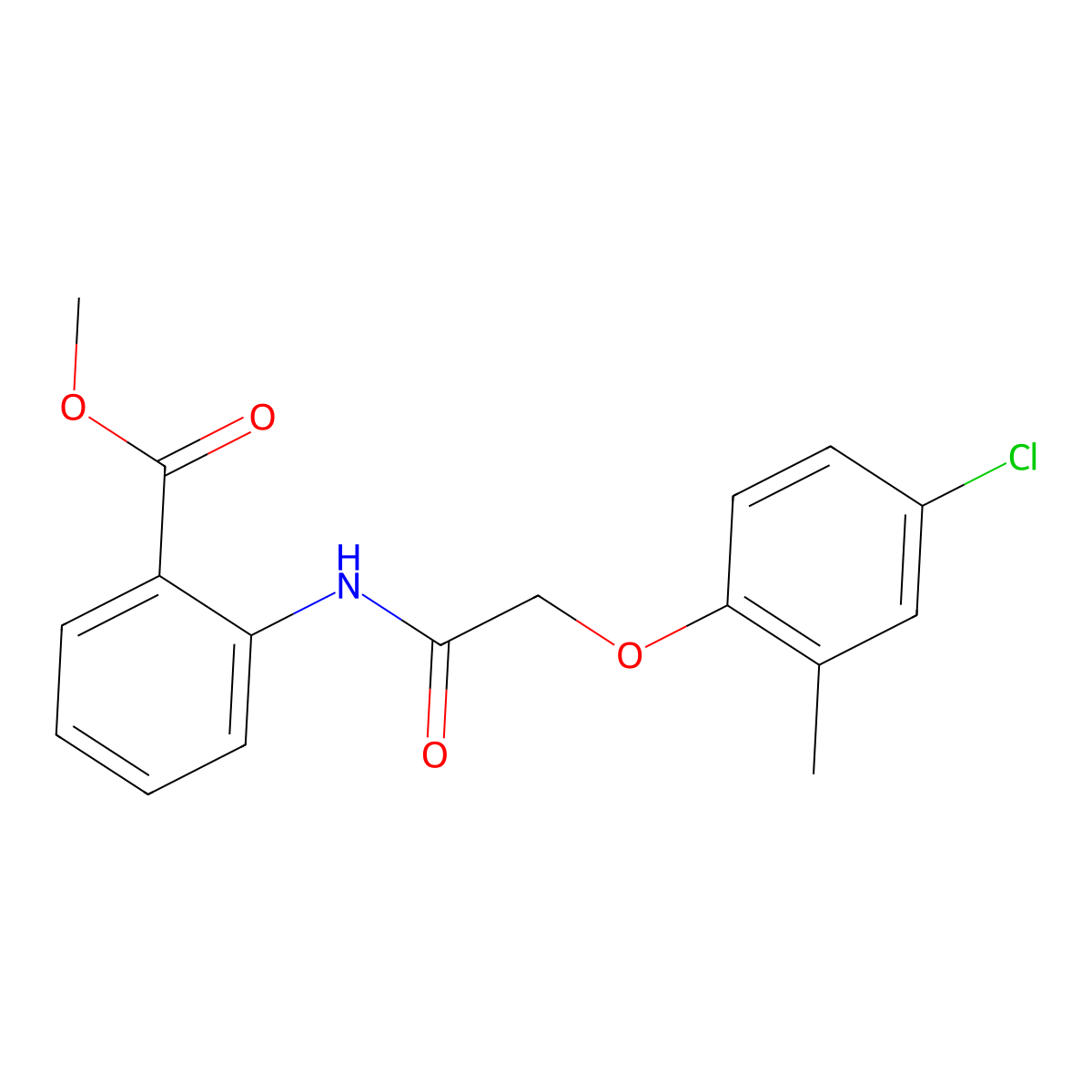 Methyl 2-{[(4-chloro-2-methylphenoxy)acetyl]amino}benzoate molecular structure, CAS 200633-17-6