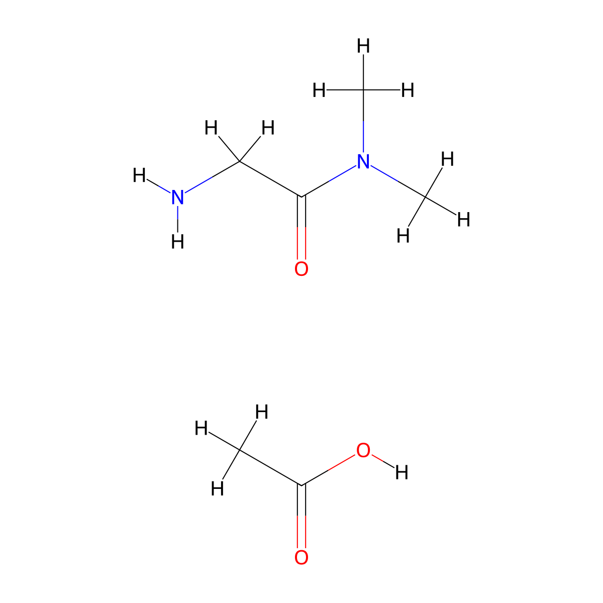2-Amino-N,N-dimethylacetamide acetate molecular structure, CAS 200634-33-9
