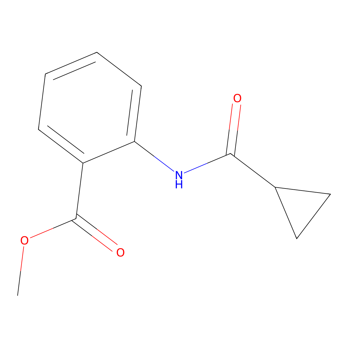 Methyl 2-(cyclopropanecarbonylamino)benzoate molecular structure, CAS 200635-43-4