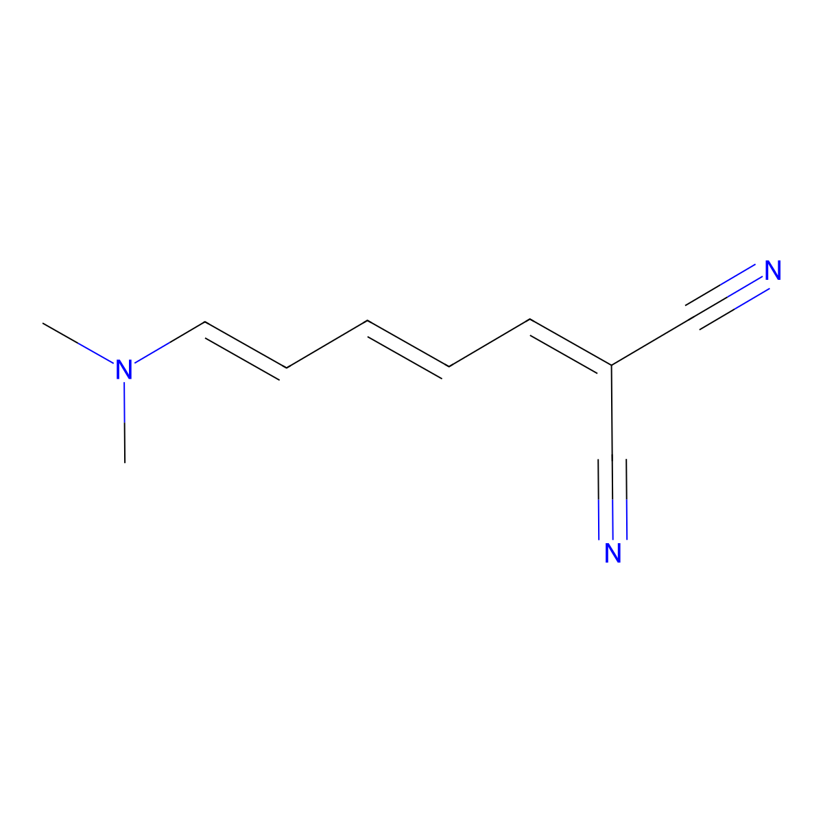 Propanedinitrile, [(2E,4E)-5-(dimethylamino)-2,4-pentadienylidene]- molecular structure, CAS 200636-12-0