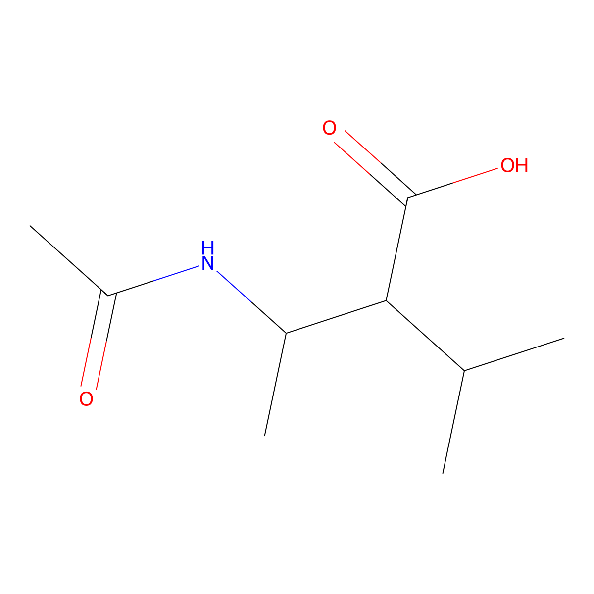 3-Acetamido-2-(propan-2-yl)butanoic acid molecular structure, CAS 2006373-44-8