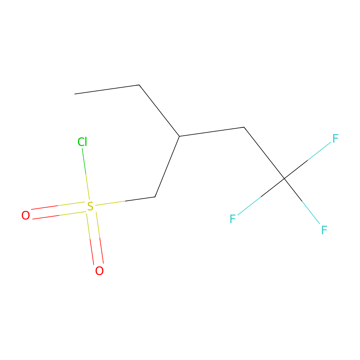 2-Ethyl-4,4,4-trifluorobutane-1-sulfonyl chloride molecular structure, CAS 2006381-02-6