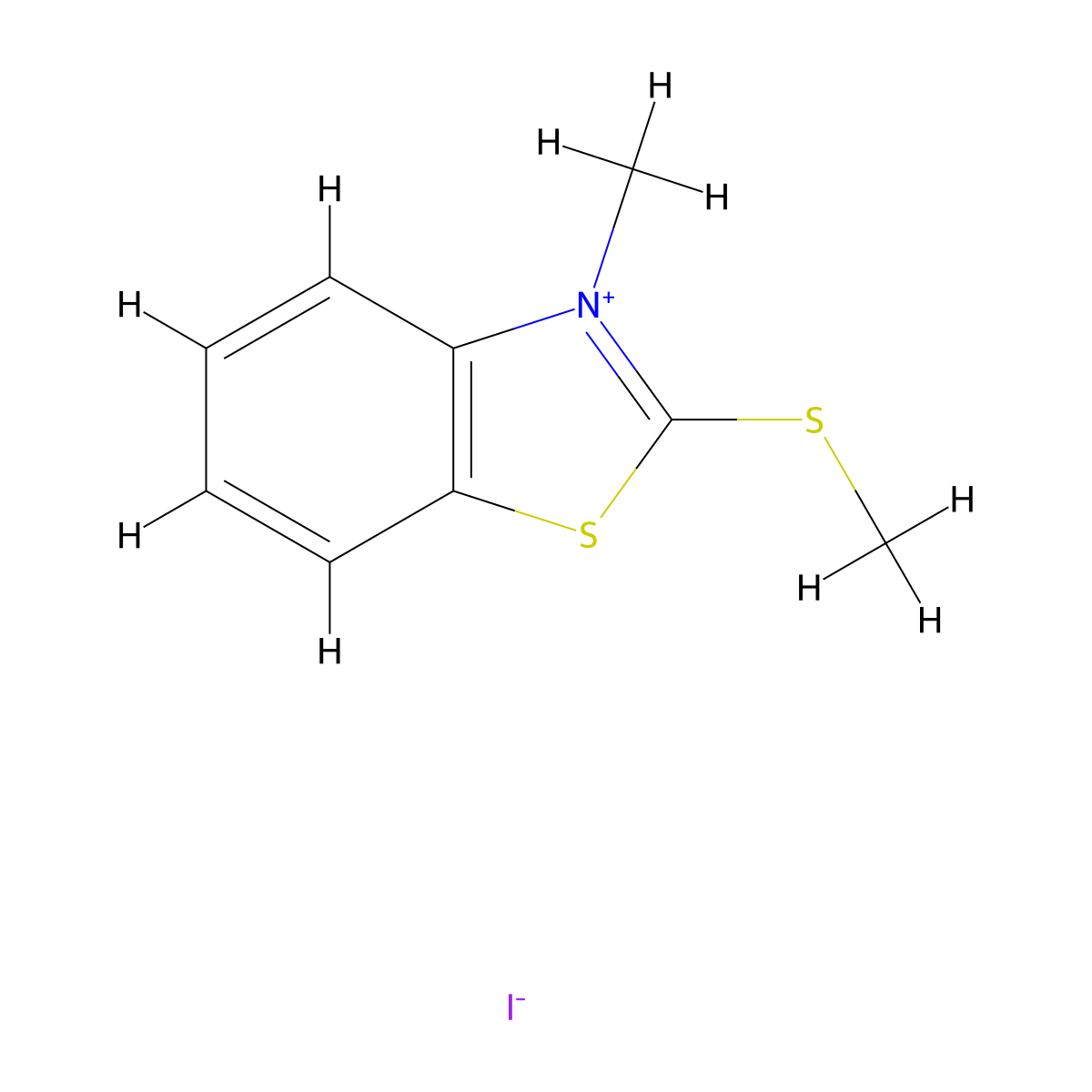 Benzothiazolium, 3-methyl-2-(methylthio)-, iodide (1:1) molecular structure, CAS 20064-98-6