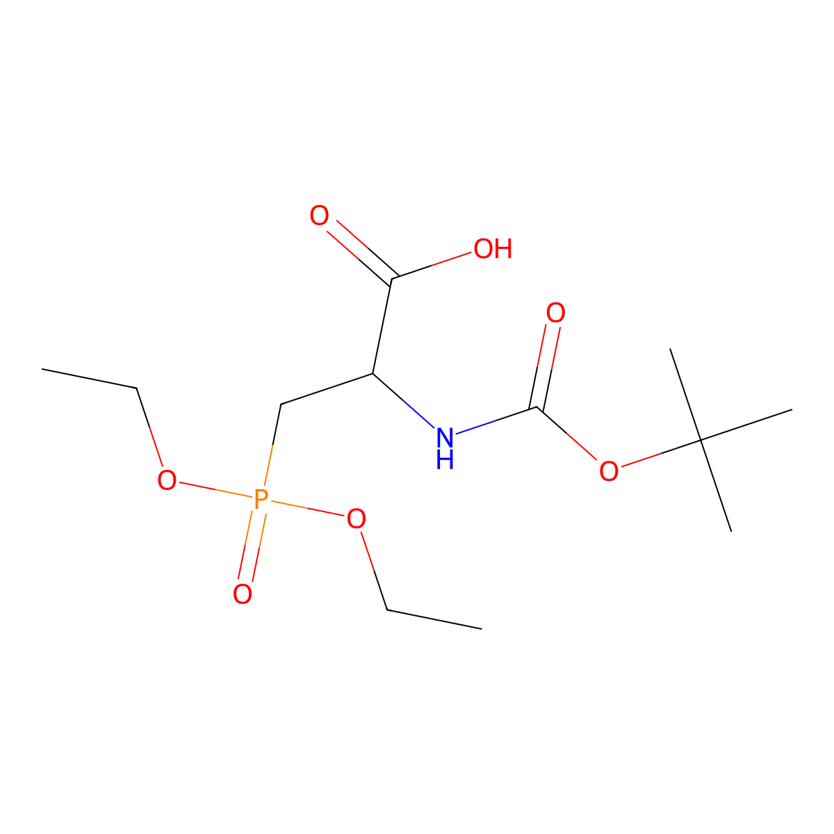2-(Boc-amino)-3-(diethoxyphosphoryl)propionic Acid molecular structure, CAS 200640-83-1