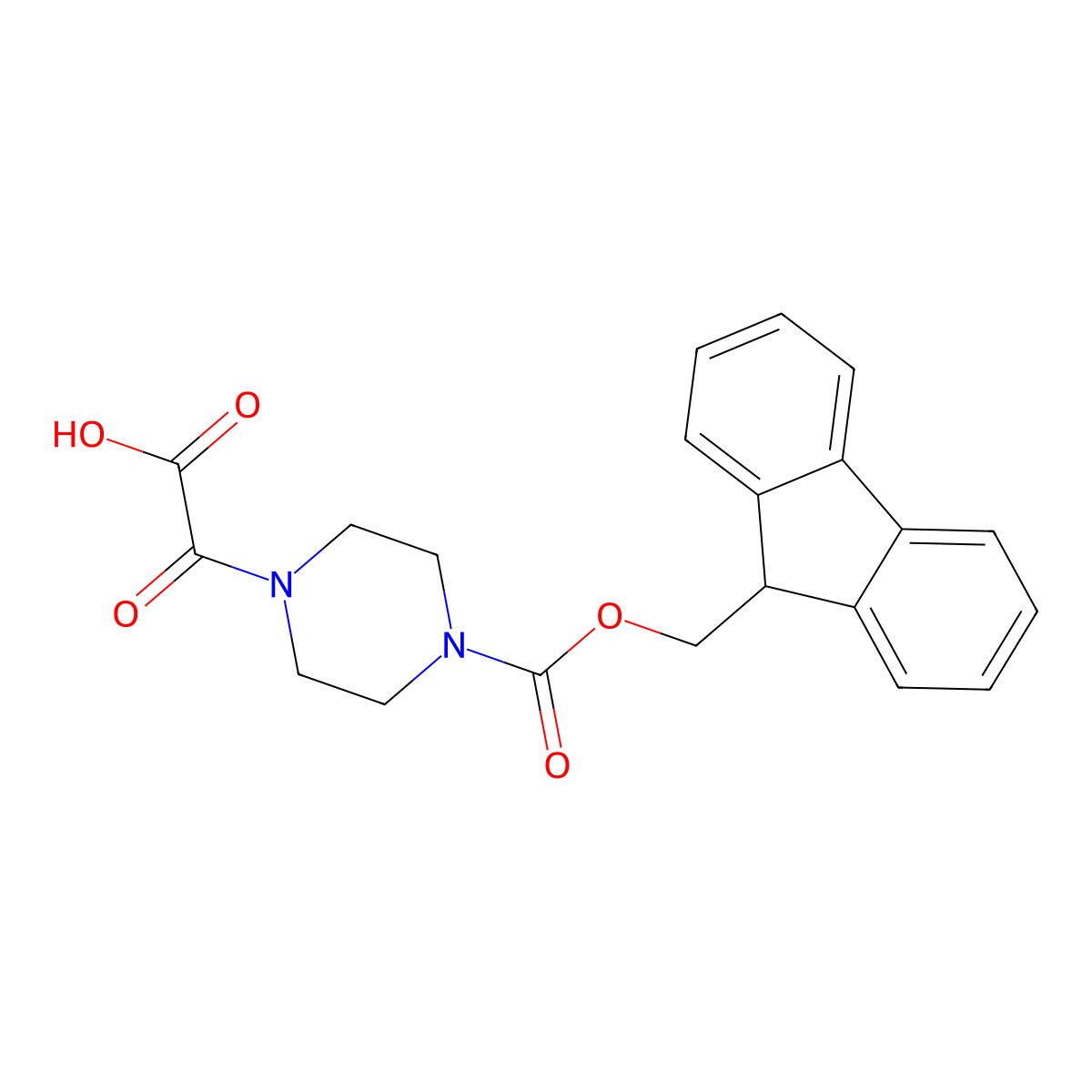 2-(4-{[(9H-fluoren-9-yl)methoxy]carbonyl}piperazin-1-yl)-2-oxoacetic acid molecular structure, CAS 2006490-85-1
