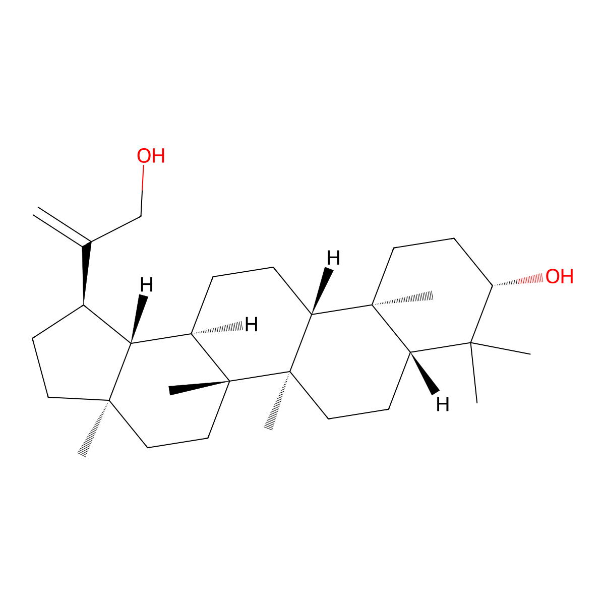 Hennadiol molecular structure, CAS 20065-99-0