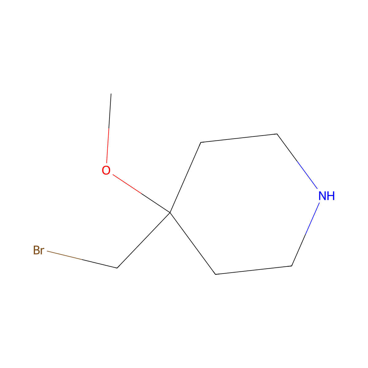 4-(Bromomethyl)-4-methoxypiperidine molecular structure, CAS 2006515-37-1
