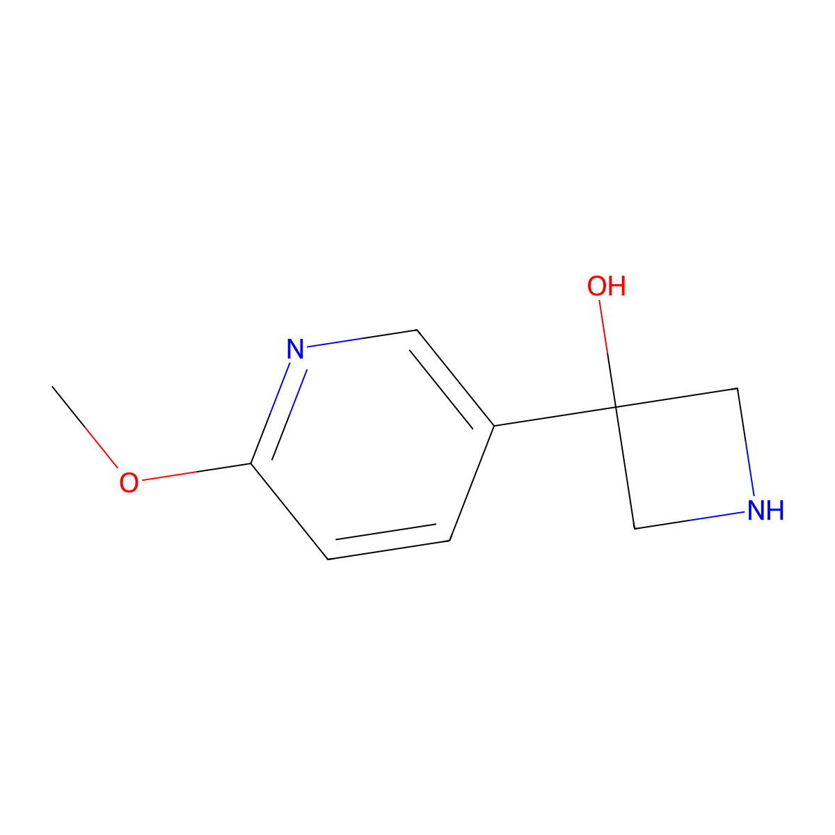 3-(6-Methoxypyridin-3-yl)azetidin-3-ol molecular structure, CAS 2006694-88-6
