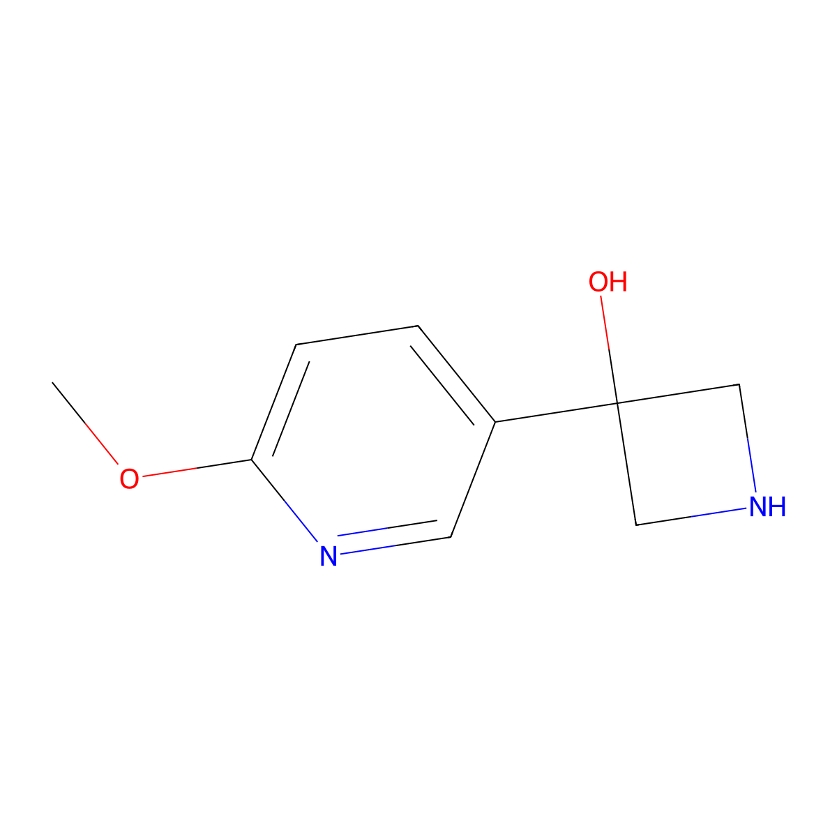 3-(6-Methoxypyridin-3-yl)azetidin-3-ol molecular structure, CAS 2006694-88-6