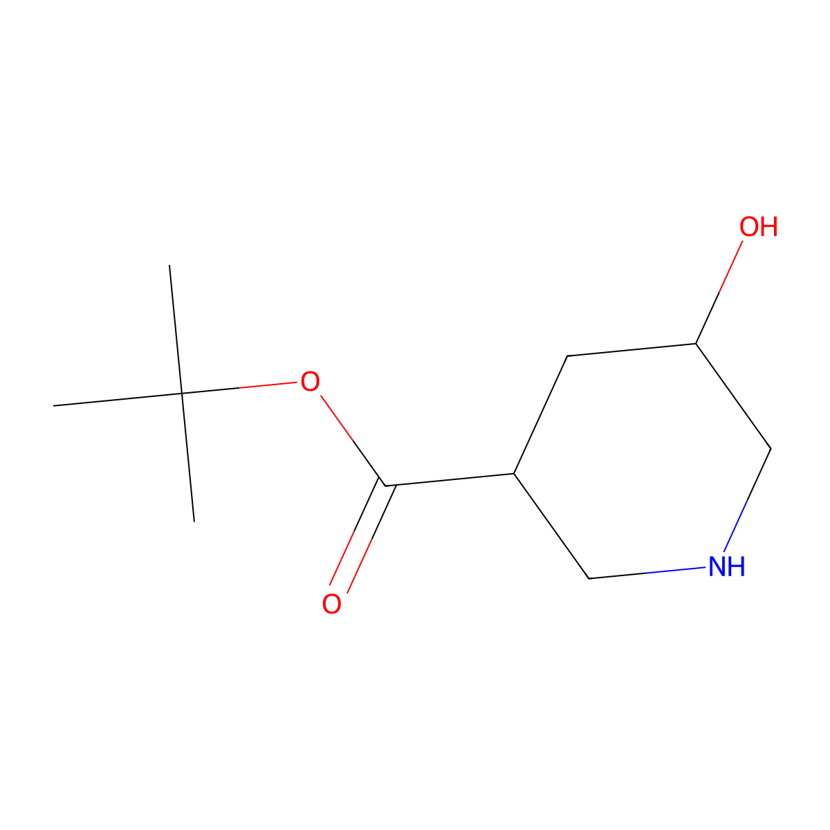 Tert-butyl 5-hydroxypiperidine-3-carboxylate molecular structure, CAS 2006697-94-3