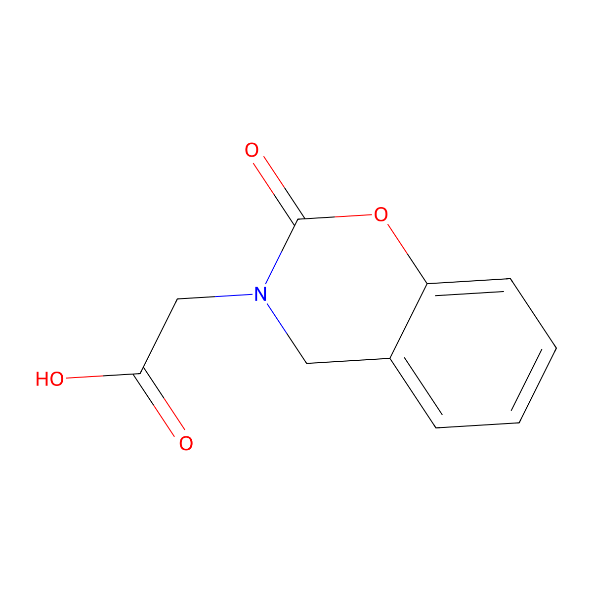 2H-1,3-Benzoxazine-3(4H)-acetic acid, 2-oxo- molecular structure, CAS 20068-43-3
