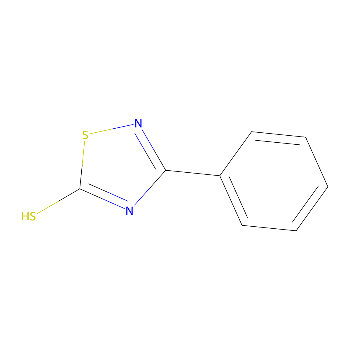 3-Phenyl-1,2,4-thiadiazole-5-thiol molecular structure, CAS 20069-34-5