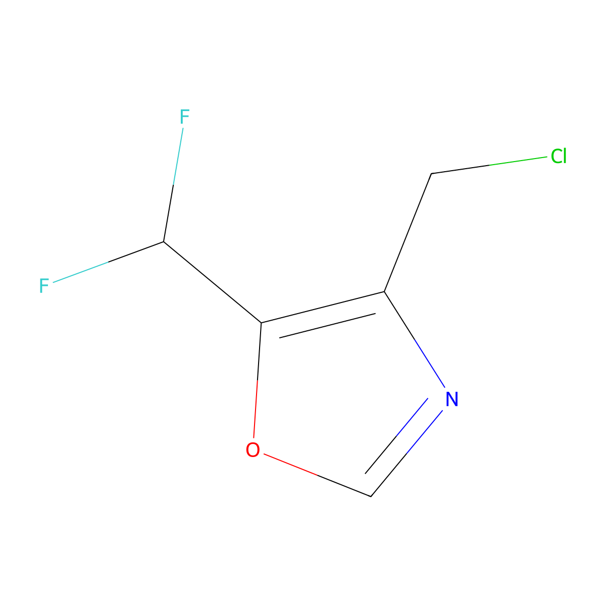4-(Chloromethyl)-5-(difluoromethyl)-1,3-oxazole molecular structure, CAS 2006920-94-9