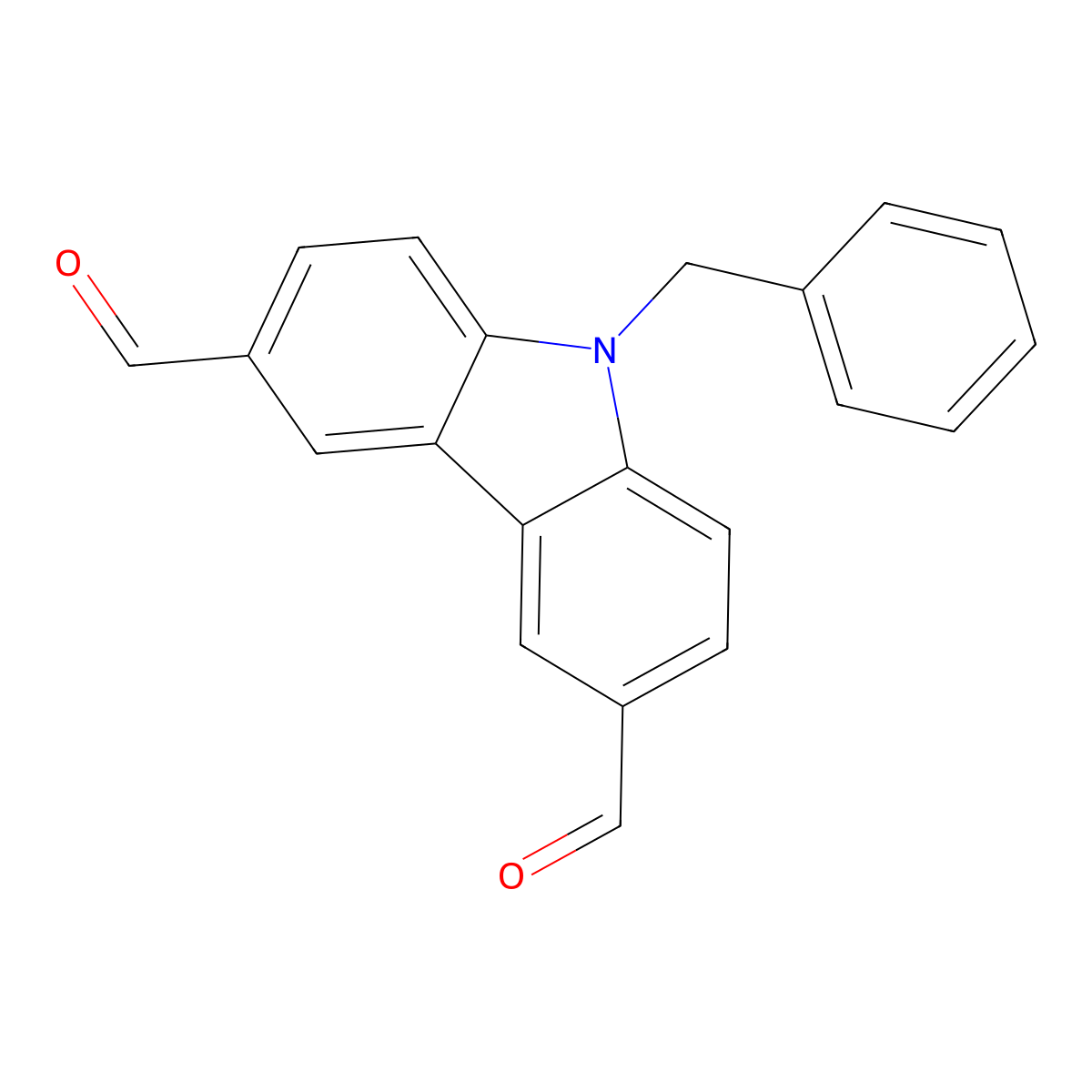 9-Benzylcarbazole-3,6-dicarboxaldehyde molecular structure, CAS 200698-05-1