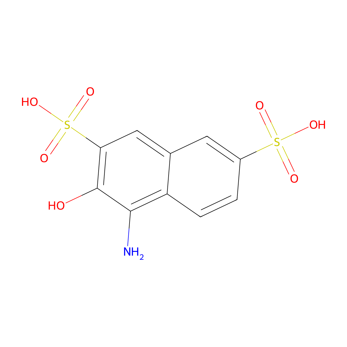 1-Amino-2-naphthol-3,6-disulfonic acid molecular structure, CAS 2007-20-7
