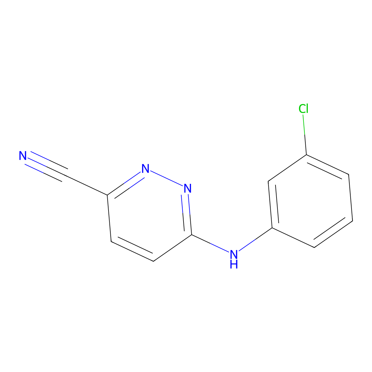 6-[(3-Chlorophenyl)amino]pyridazine-3-carbonitrile molecular structure, CAS 2007004-07-9