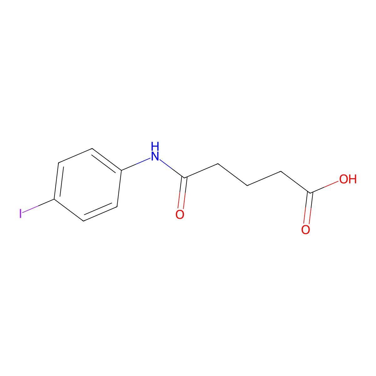 5-((4-Iodophenyl)amino)-5-oxopentanoic acid molecular structure, CAS 200706-80-5