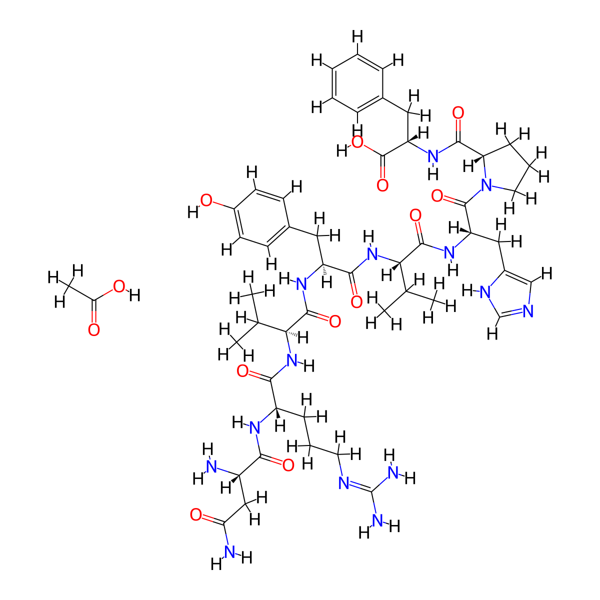 Angiotensin acetate molecular structure, CAS 20071-00-5